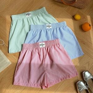Women's Striped Shorts - Pink, Blue, Green